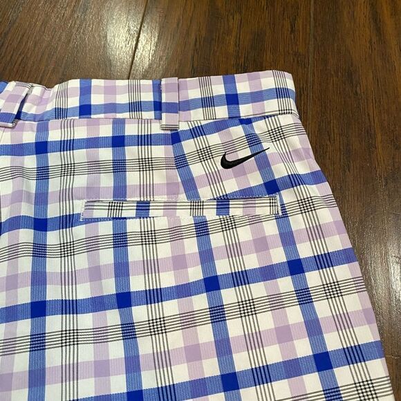 Men’s Nike Shorts plaid blue white purple - Picture 3 of 6
